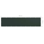 Paravento da Balcone Verde Scuro 90x400 cm Tessuto Oxford