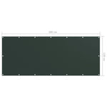 Paravento da Balcone Verde Scuro 120x300 cm Tessuto Oxford