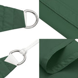 Parasole a Vela in Tela Oxford Quadrato 7x7 m Verde Scuro