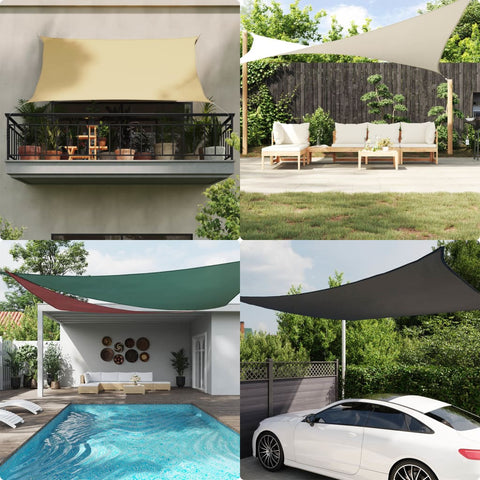Parasole a Vela Oxford Rettangolare 3x4 m Blu
