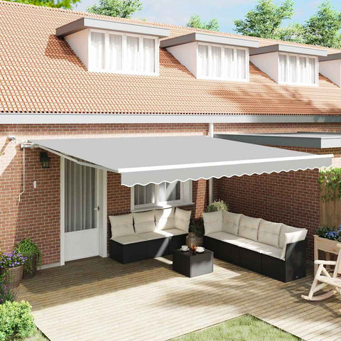 Tenda da Sole con Bianco 4,5  3,5 m Metallo