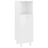 Mobile da Bagno Bianco Lucido 30x30x95 cm in Legno truciolato