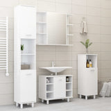 Mobile da Bagno Bianco Lucido 30x30x95 cm in Legno truciolato