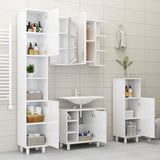 Mobile da Bagno Bianco Lucido 30x30x95 cm in Legno truciolato