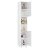 Mobile da Bagno Bianco Lucido 30x30x179 cm in Legno truciolato