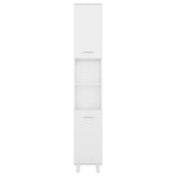 Mobile da Bagno Bianco Lucido 30x30x179 cm in Legno truciolato