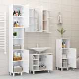 Mobile da Bagno Bianco Lucido 30x30x179 cm in Legno truciolato