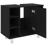 Mobile da Bagno Nero 60x32x53,5 cm in Legno truciolato
