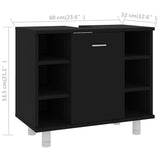 Mobile da Bagno Nero 60x32x53,5 cm in Legno truciolato