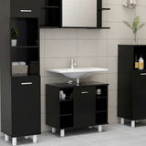 Mobile da Bagno Nero 60x32x53,5 cm in Legno truciolato