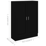 Libreria Nera 82,5x30,5x115 cm in Legno truciolato