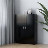 Libreria Nera 82,5x30,5x115 cm in Legno truciolato