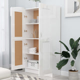 Libreria Bianco Lucido 82,5x30,5x150 cm in Legno truciolato