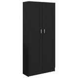 Libreria Nera 82,5x30,5x185,5 cm in Legno truciolato
