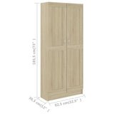 Libreria Rovere Sonoma 82,5x30,5x185,5 cm in Legno truciolato