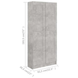 Libreria Grigio Cemento 82,5x30,5x185,5 cm in Legno truciolato