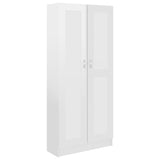 Libreria Bianco Lucido 82,5x30,5x185,5 cm in Legno truciolato