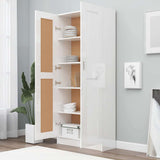 Libreria Bianco Lucido 82,5x30,5x185,5 cm in Legno truciolato