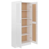Libreria Bianco Lucido 82,5x30,5x185,5 cm in Legno truciolato