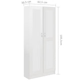 Libreria Bianco Lucido 82,5x30,5x185,5 cm in Legno truciolato