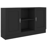 Credenza Nera 120x30,5x70 cm in Legno truciolato