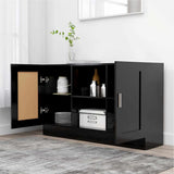 Credenza Nera 120x30,5x70 cm in Legno truciolato