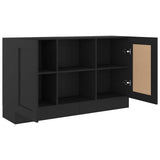 Credenza Nera 120x30,5x70 cm in Legno truciolato