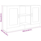 Credenza Nera 120x30,5x70 cm in Legno truciolato