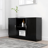 Credenza Nera 120x30,5x70 cm in Legno truciolato