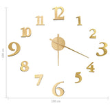 Orologio da Parete 3D Design Moderno Oro 100 cm XXL