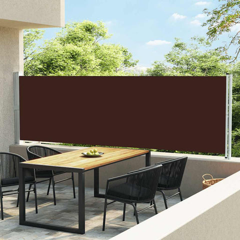 Tenda Laterale Retrattile per Patio 140x600 cm Marrone