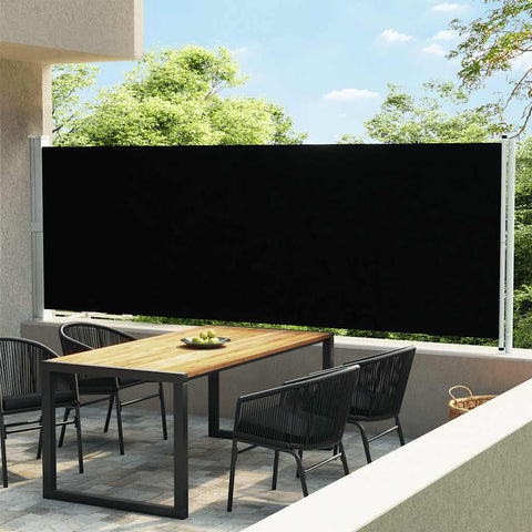 Tenda Laterale Retrattile per Patio 600x160 cm Nera