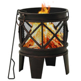 Braciere Rustico con Attizzatoio 42x54 cm in Acciaio