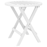 Tavolo da Giardino Pieghevole Bianco  46 cm Massello di Acacia