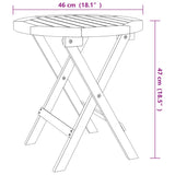 Tavolo da Giardino Pieghevole Bianco  46 cm Massello di Acacia