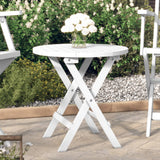 Tavolo da Giardino Pieghevole Bianco  46 cm Massello di Acacia