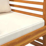 Poltrone con Cuscini Bianco Crema 2 pz Legno Massello di Acacia