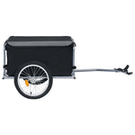 Rimorchio da Bici Nero e Grigio 65 kg