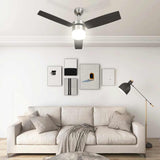 Ventilatore Soffitto con Luce e Telecomando 108cm Marrone Scuro