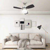 Ventilatore Soffitto con Luce e Telecomando 76 cm Marrone Scuro