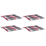 Cuscini per Sedia 4 pz a Quadri Rossi 40x40x3cm Tessuto Oxford
