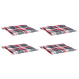 Cuscini per Sedia 4 pz a Quadri Rossi 40x40x3cm Tessuto Oxford