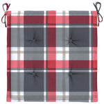Cuscini per Sedia 4 pz a Quadri Rossi 40x40x3cm Tessuto Oxford