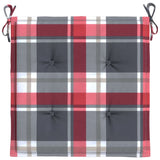Cuscini per Sedia 4 pz a Quadri Rossi 40x40x3cm Tessuto Oxford