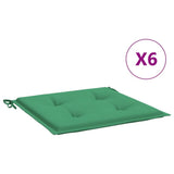 Cuscini per Sedia 6 pz Verdi 50x50x4 cm in Tessuto Oxford