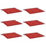 Cuscini per Sedia 6 pz Rossi 50x50x4 cm in Tessuto Oxford