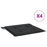 Cuscini per Sedia 4 pz Neri 50x50x4 cm in Tessuto Oxford