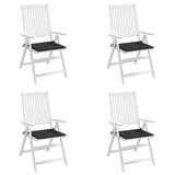 Cuscini per Sedia 4 pz Neri 50x50x4 cm in Tessuto Oxford