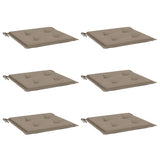 Cuscini per Sedia 6 pz Tortora 50x50x3 cm in Tessuto Oxford
