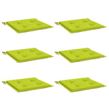 Cuscini per Sedia 6 pz Verde Brillante 50x50x3cm Tessuto Oxford